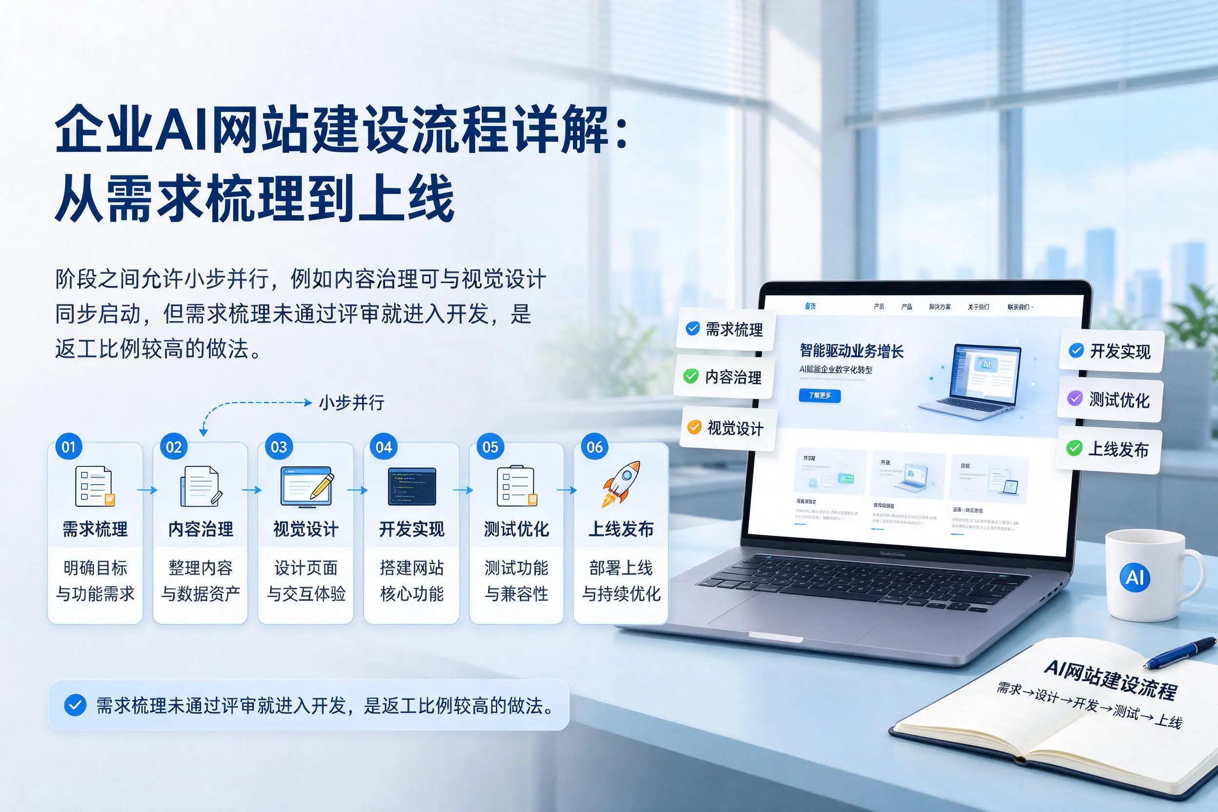 济宁企业AI网站建设流程详解:从需求梳理到上线